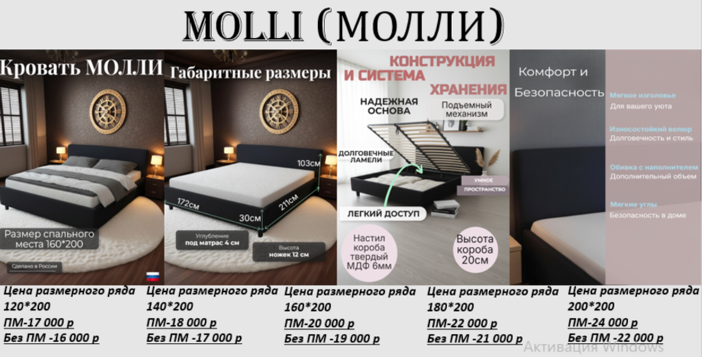 Кровать Molli (200*200)