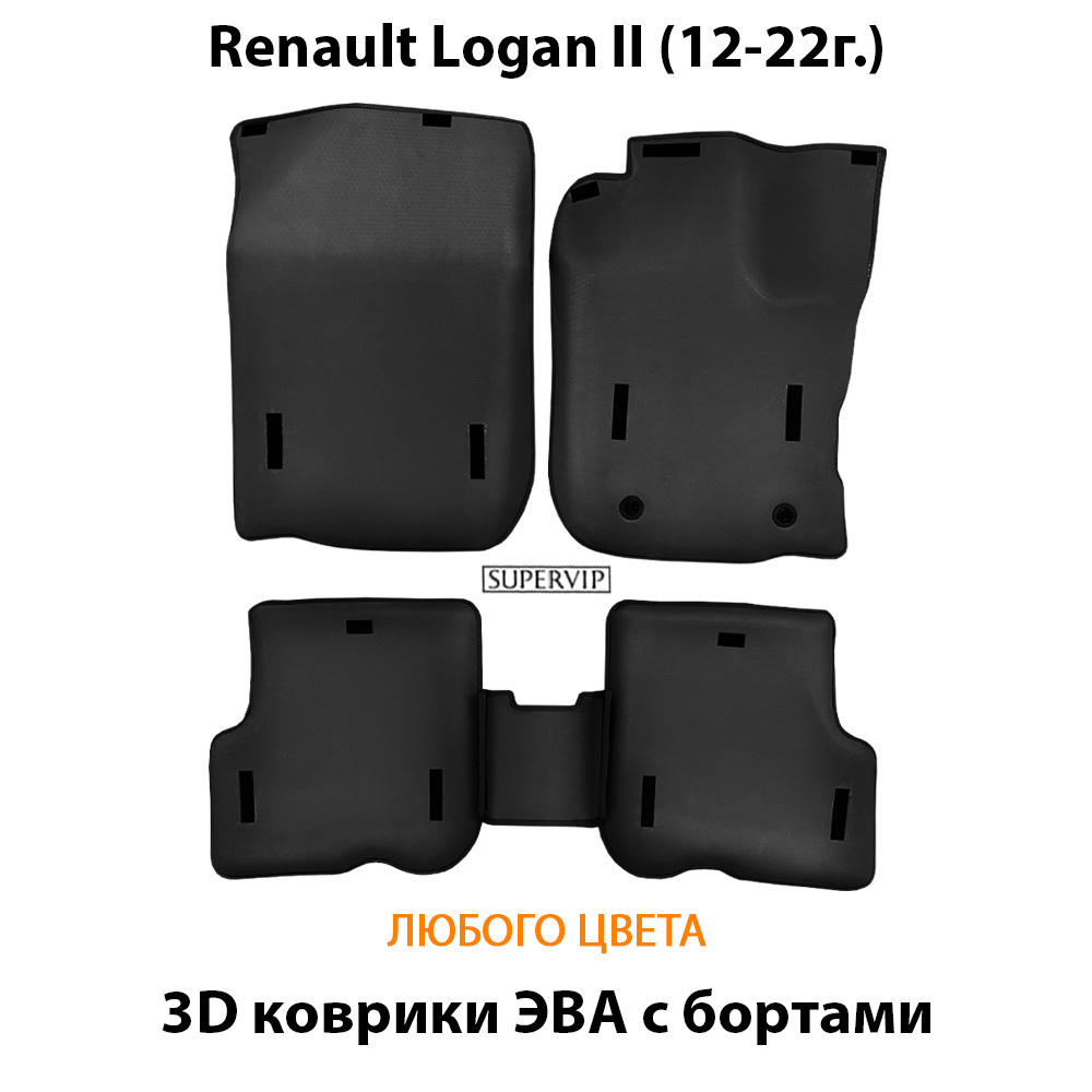Автомобильные коврики ЭВА с бортами для Renault Logan II (12-22г.)