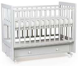 Детская кроватка Tutis Cloud 4 с маятником и ящиком VD25-2122210 серый