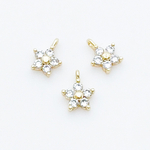 Подвеска Цветок, цвет золото, фианиты, размер 6,5*5 мм, цена за 1 шт