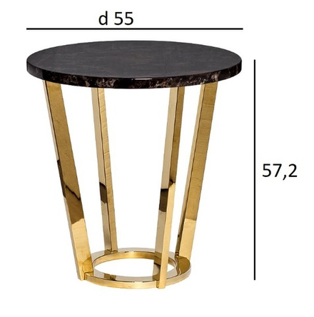 Стол журнальный Garda Decor Garda Decor Темный Император (Dark Emperador) d55х57,2 см