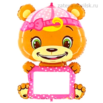 Шар с маркером Мишка в розовом