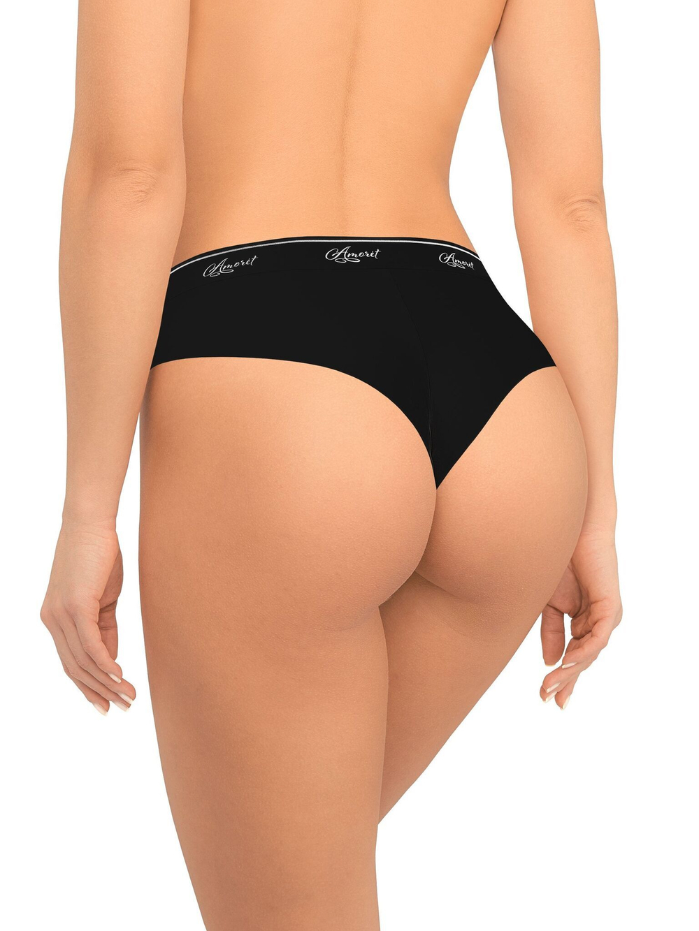 Трусики-бразилиана из двойного хлопкового полотна (Размер: XL) (Цвет: белый)