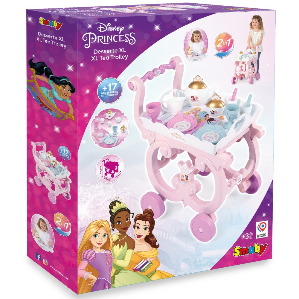 Набор Smoby Disney Princess 312502 тележка с посудой и 17 аксессуарами для сюжетной игры от 3 лет — фото 1