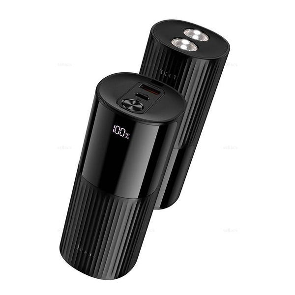 Hoco J150 Stream 22.5W+PD20W+портативный аккумулятор с фонариком (20000mAh) (black)