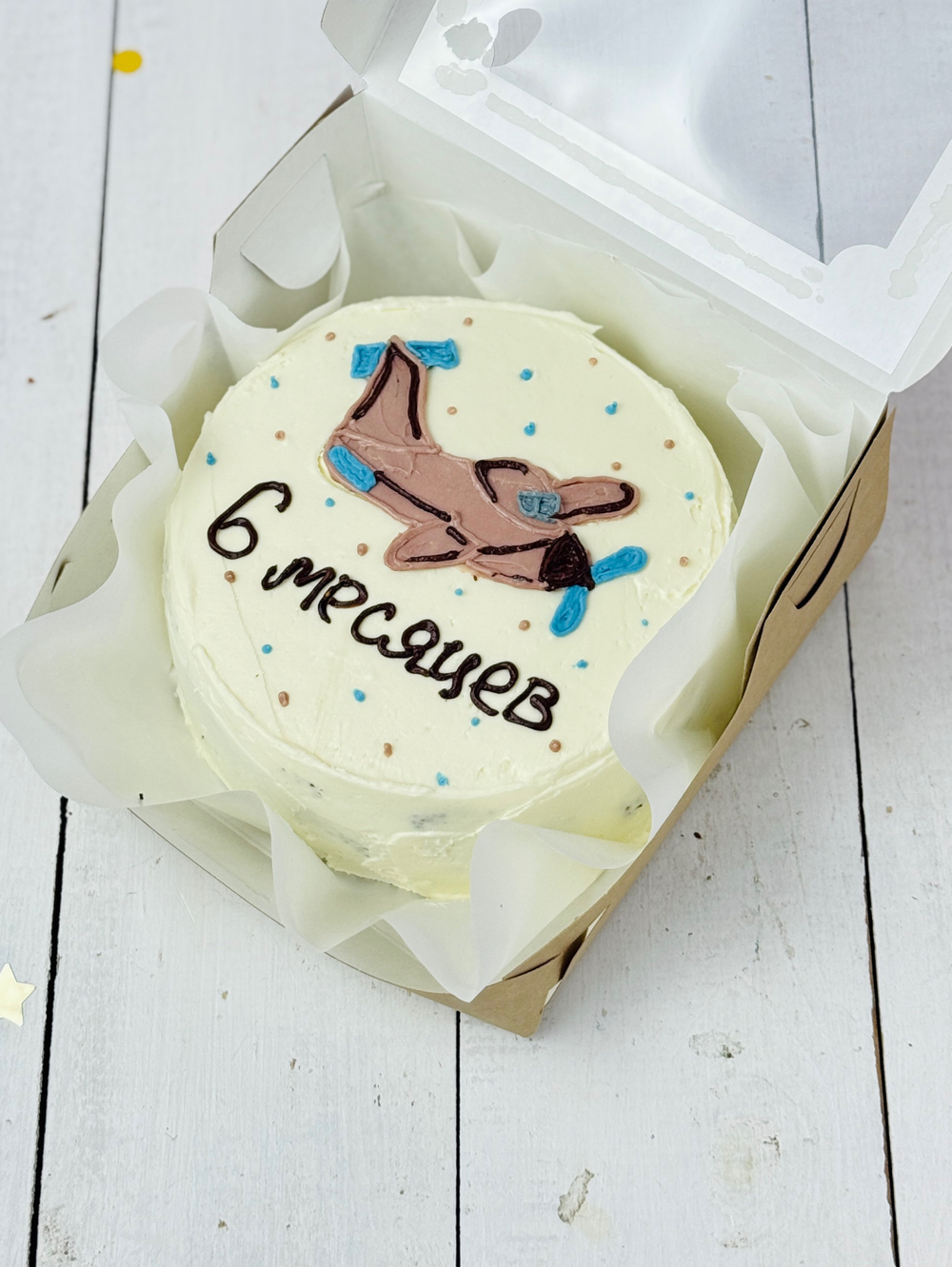 Бенто торт на 6 месяцев, полгодика сыну с самолётом