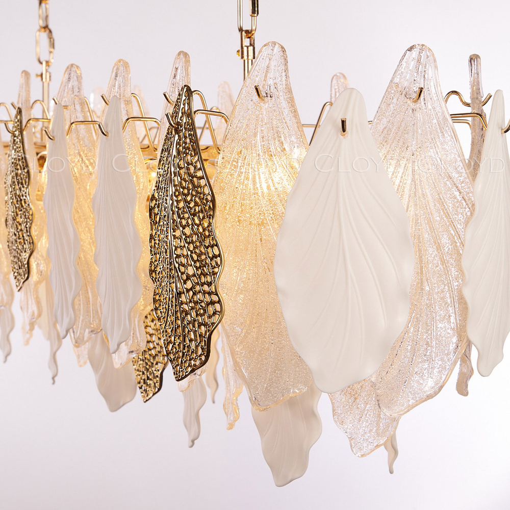 Люстра Cloyd SENEGAL-A C14 / шир. 105 см - с золотыми листьями - золото (арт.11178)