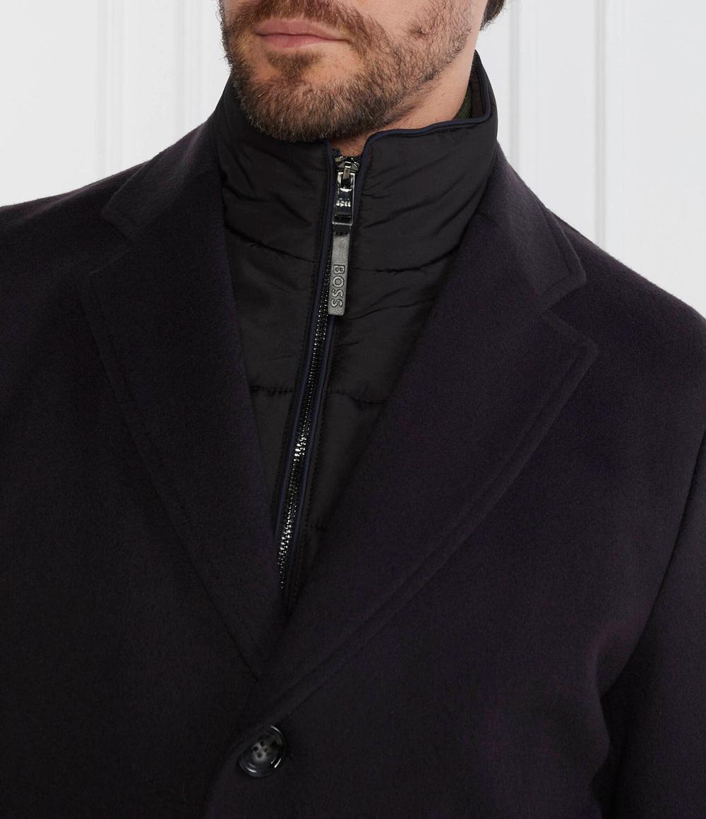 Хлопковое пальто 2в1 h hyde bib BOSS BLACK - темно-синий(50502250)