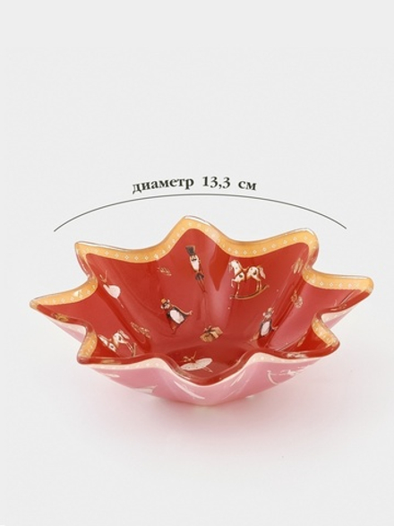 Салатник Доляна «Сказочные истории», 100 мл, d=13.3, h=3.6 см, стекло, красный