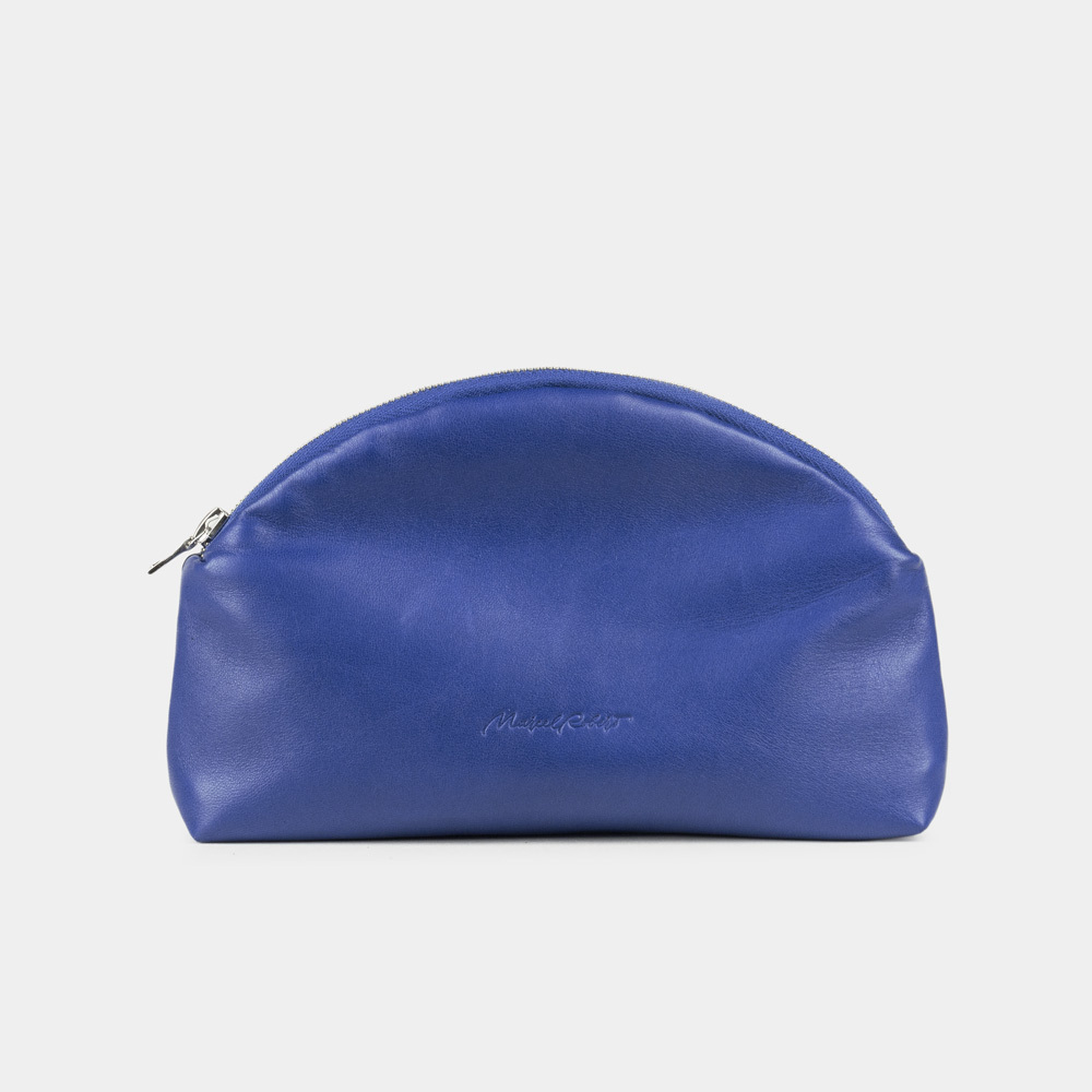 Косметичка Nuage из кожи ягненка синего цвета