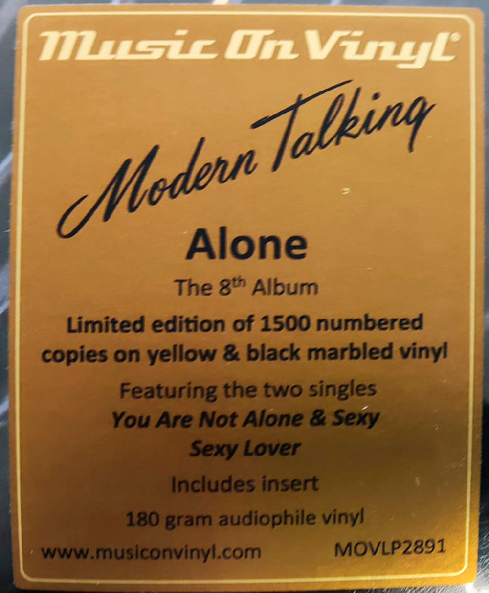 Виниловая пластинка Alone (The 8th Album) — Modern Talking купить