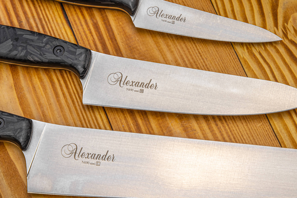 Комплект из трех ножей Alexander N690 Carbon (S, M , L)