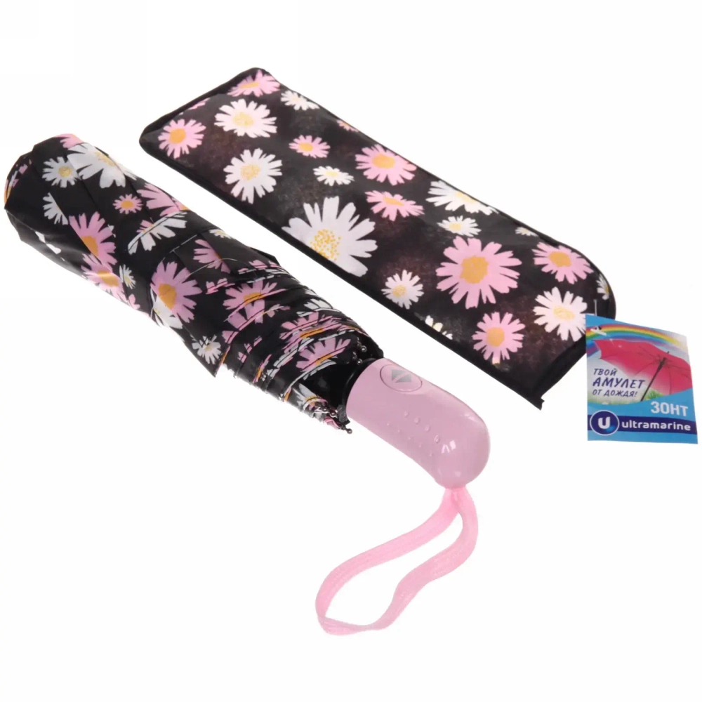 Зонт женский автомат «Ультрамарин - Эллегия», микс 6 цветов, 8 спиц, d-96см, длина в слож. виде 28см