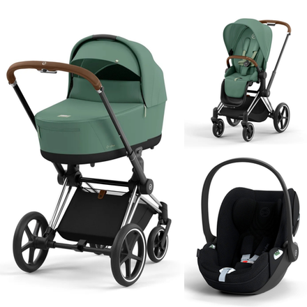 Коляска Cybex Priam IV 3 в 1 цвет Leaf Green на шасси Chrome Brown