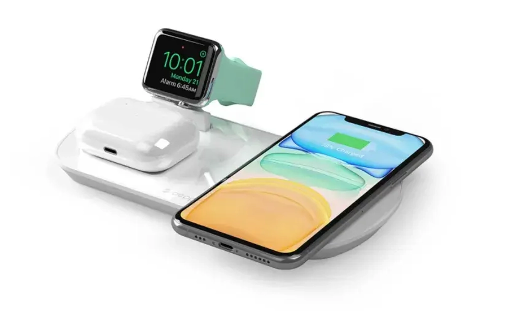 Беспроводное зарядное устройство Deppa Charging Station 3 в 1 (D-24010) для Apple Watch / iPhone/AirPods 17,5W (белый)