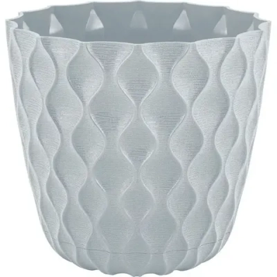 Горшок для цветов InGreen Wave с дренажной сеткой и съемным поддоном 0,65л, D115мм, Утренн