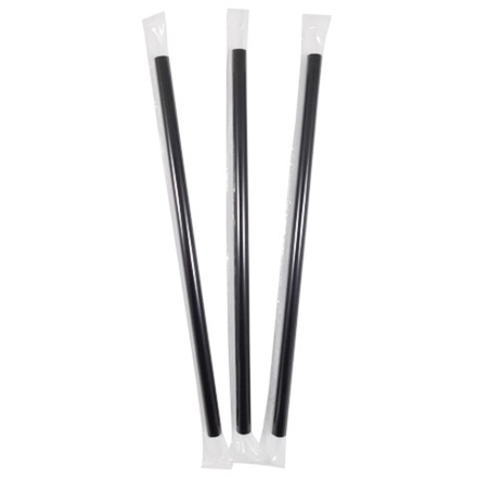 Трубочка ПРЯМАЯ в инд уп (250шт) 8*240 ЧЕРНАЯ/20
