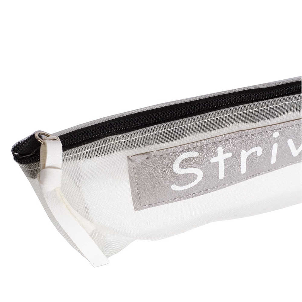 Пенал - косметичка Alingar, ПВХ-сетка, молния, 20 см х 9 см, "Strive", Белый