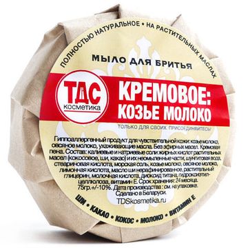 Мыло для бритья ТДС Кремовое: козье молоко А19 60 гр
