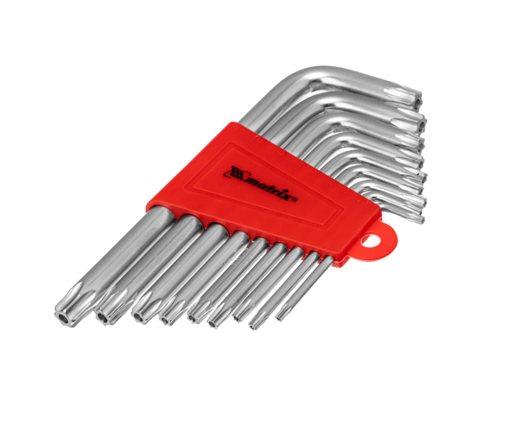 Набор коротких имбусовых ключей TORX, 9шт, T10-T50, CrV, сатин MATRIX 12305