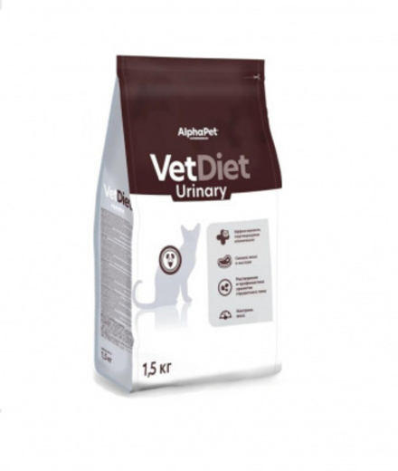 AlphaPet Vet Diet 1,5кг сухой при заболеваниях нижних отделов мочевыводящих путей для кошек