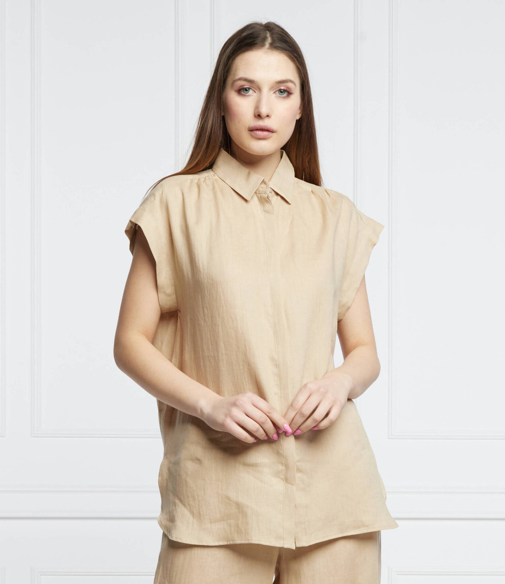 льняная рубашка далее Marella SPORT - бежевый(31910324)