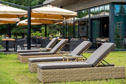 Рим, шезлонг коричневый/соломенный/графит, искусственный ротанг