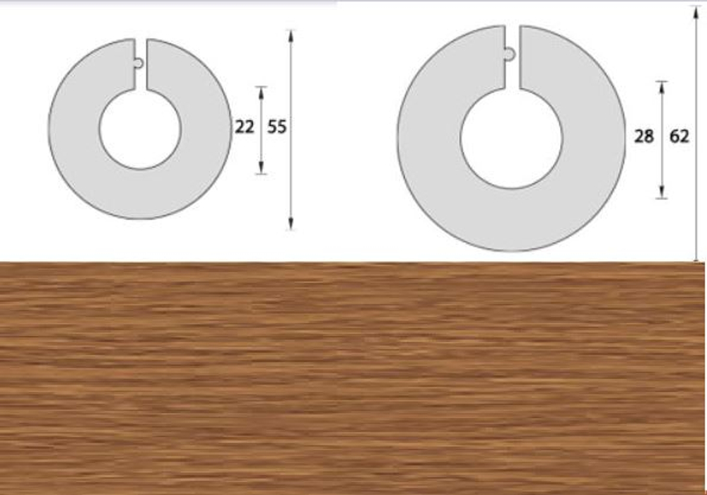 Розетта для труб 28мм "ИД" Дуб темный (3/4")
