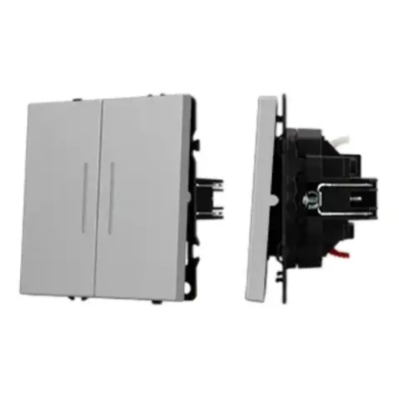 Механизм звонкового выключателя двухклавишный LED SWT-NOBE-MKR2-SFPL-L-IS (230V, 10A) (Arlight, Никель) 061788(1)