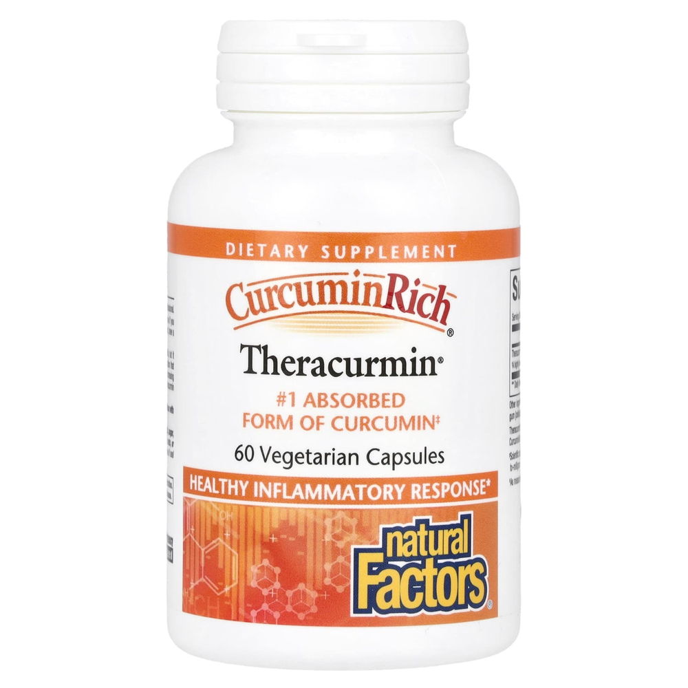 Natural Factors, CurcuminRich®, Theracurmin®, 30 мг, 60 вегетарианских капсул