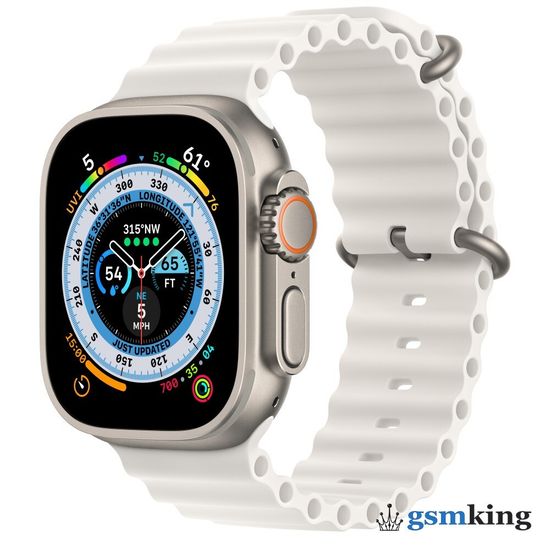 Apple Watch Ultra GPS + Cellular 49mm Titanium Case with White Ocean Band