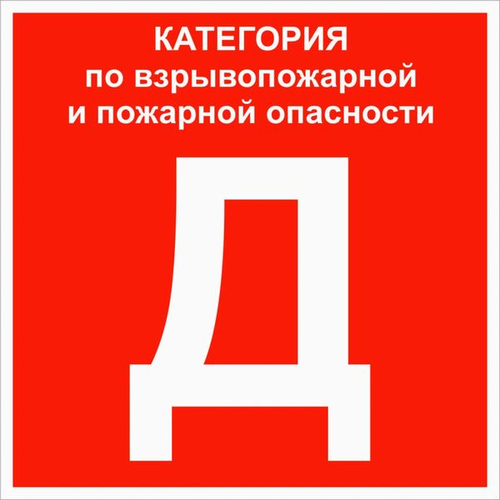 Знак пластик "Категории помещения по взрывопожарной и пожарной опасности Д" (200x200) ГОСТ 12.4.026-2015 EKF PROxima (100.00 шт.)