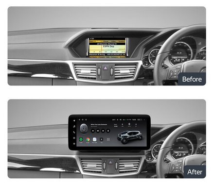 Магнитола для Mercedes-Benz E W212 седан правый руль 2015 NTG 5.0 - Teyes LUX ONE ROUND монитор 12.3" 2K QLED на Android 10, CarPlay, 4G SIM-слот