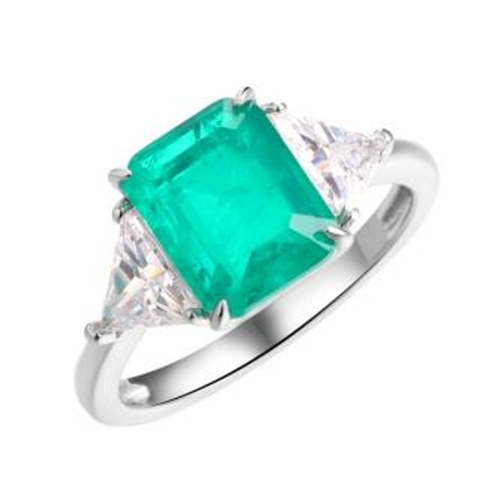 Кольцо из серебра с ситаллом