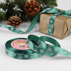 Атласная лента новогодняя 15 мм