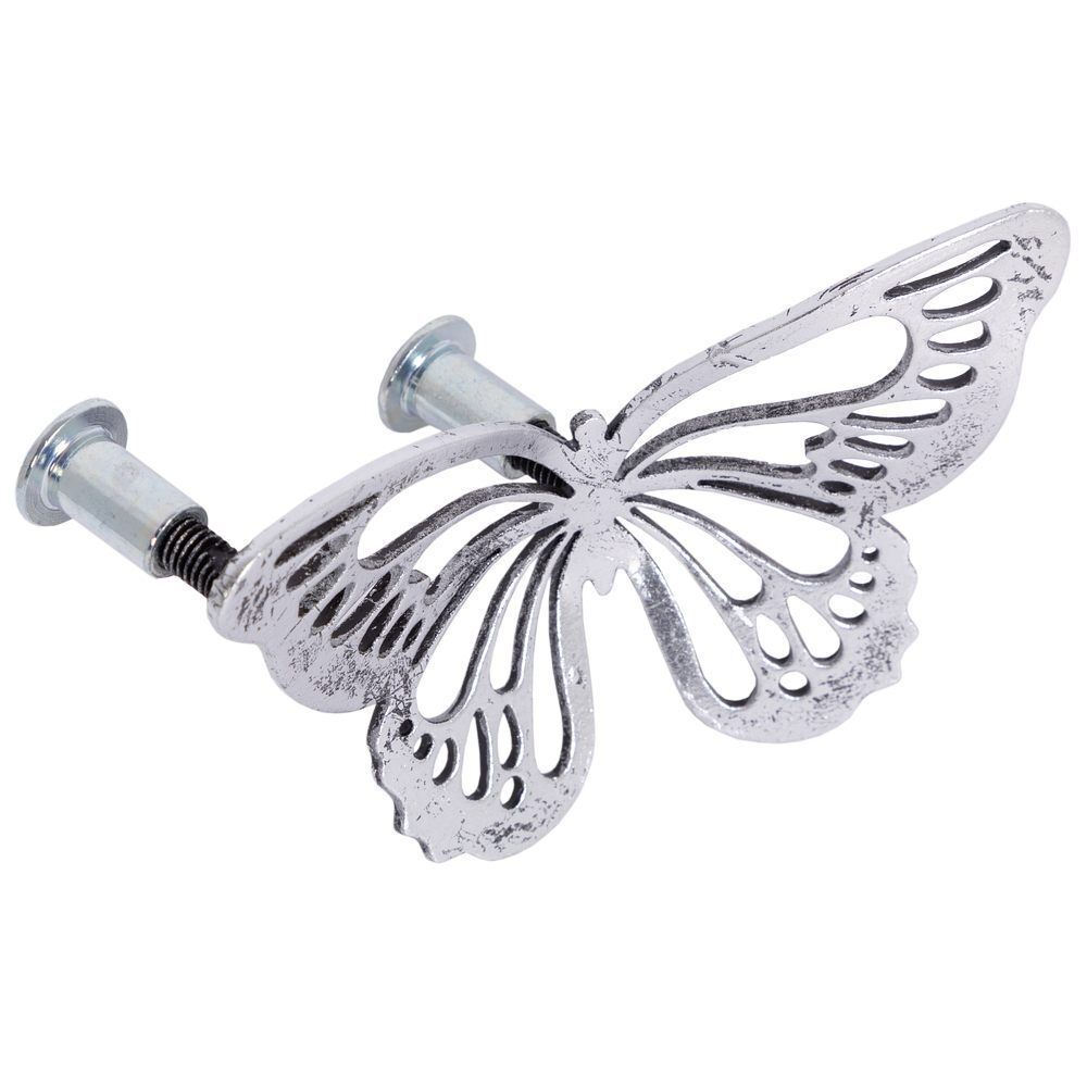 Ручка мебельная Бабочки 110 Античное серебро