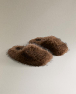 ZARA HOME ТАПОЧКИ ИЗ ИСКУССТВЕННОГО МЕХА