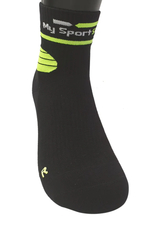 GD9192 Calzino Corto Nero-Giallo Fluo Silca