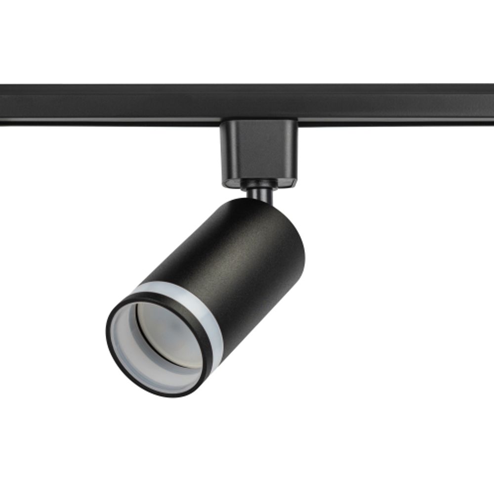 Трековый светильник однофазный ЭРА TR77-GU10 BK под лампу GU10 черный | Однофазные светильники под лампу