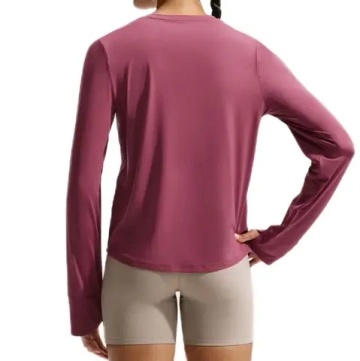 Женская теннисная футболка с длинным рукавом Nike One Classic Dri-Fit Long-Sleeve - pink smoke/white