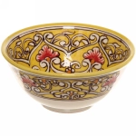 Чайный набор 9 предметов Qora galam (блюдо, чайник, пиала 6шт) Риштанская керамика