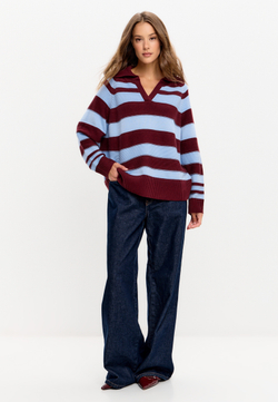 Свитер поло с V-образным вырезом