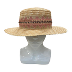 Канотье с острыми краями и розовой лентой