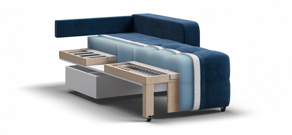 Денди кресло-кровать Велюр Монолит синий