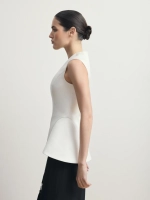 Молочный корсетный топ из атласа "Muse Blanc"