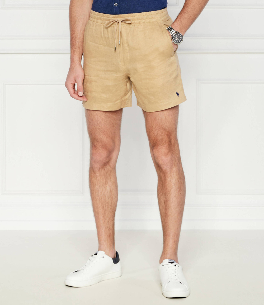 Льняное шорты POLO RALPH LAUREN - бежевый(710901802)