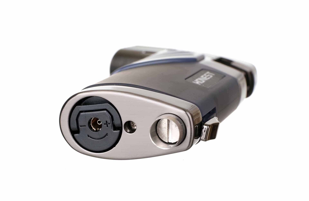 Зажигалка сигарная Honest, двойное пламя, с пробойником, черная 776-Black