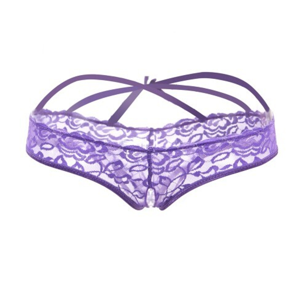 Стринги с доступом Purple Bow, XL