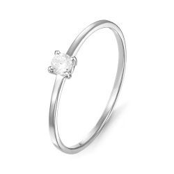 Кольцо из серебра с фианитами