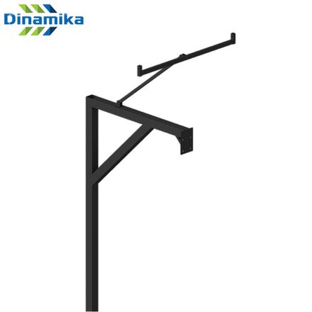 Стойка баскетбольная под бетонирование вынос 1,2 м профиль 100х100 (цвет черный)